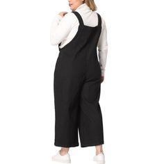 These overalls feature adjustable straps with buckles, allowing for a customized fit. The straps are sturdy and can be easily adjusted to accommodate different body shapes and sizes. With two functional buttons and pockets, these overalls provide ample storage space for your essentials. The straight-leg pants have a full-length hem that can be rolled up for a trendy and avant-garde look. These overalls are perfect for a casual outing or a day of shopping with family or friends. The loose fit and Fall Overalls With Adjustable Straps, Fall Bib Front Overalls With Adjustable Straps, Black Overall Jumpsuit With Adjustable Straps, Workwear Overalls With Adjustable Straps, Black Jumpsuit With Adjustable Straps, Black Overalls With Adjustable Straps, Workwear Shortalls With Adjustable Straps, Denim Jumpsuit With Adjustable Straps, Jean Jumpsuit