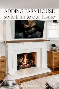 the living room is clean and ready to be used as a tv over the fireplace