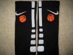 SPORTS BASKETBALL Custom Nike Elite Socks Black w/ White Stripe L (8-12) on Etsy, $28.95 Basketball Custom, Volleyball Life, Basketball Tricks, Volleyball Stuff, Basketball Style, Love Volleyball, Basketball Stuff, Sport Volleyball