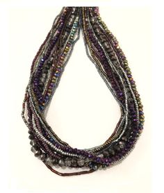 Handmade Beaded Necklace, Silver, Purple, and Blue, Long, Women's Jewelry, Gift for Her, Multi Strand Elegant Statement Necklace Sparkly seed beads where used to create this beautiful western look! Elegant Statement Necklace, Beaded Hat Bands, Handmade Beaded Necklace, Beaded Hat, Handmade Beaded Necklaces, Western Look, Hat Band, Multi Strand, Necklace Silver