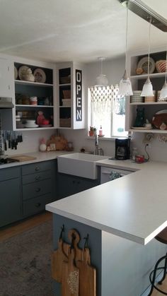 the kitchen is clean and ready for us to use in its new owner's home