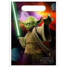 a star wars card with yoda holding a light saber