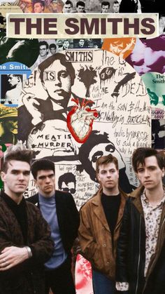 the smiths collaged together in front of a poster