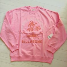 Billabong Boyfriends Back Crewneck Sweatshirt Bright Pink Meet The Trapped In Paradise, A Cozy Pullover Sweatshirt From The Boyfriends Back Collection. The Boxy Boyfriend Oversized Fit And Long Sleeves Make It Perfect For Lazy Weekends, While The Cotton-Polyester Fleece Fabric Ensures Comfort All Day. Collection: Boyfriends Back Collection Fabric: Cotton Polyester Blend Fleece Fabric Fit: Boxy Boyfriend Oversized Relaxed Fit Neck: Crew Neck Sleeves: Long Sleeves Closure: Pullover Other Features: Band Branding, The Boyfriends, Billabong Hoodie, Shorts Lululemon, Hoodie Logo, New Boyfriend, Grey Crewneck, Fun Sweatshirts, Cozy Pullover