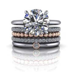 an engagement ring set with a round diamond