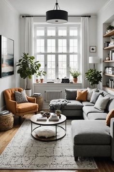 Home Decor: #homedecor, #interiordesign, #homedesign, #decor inspiration Minimalist Lounge Room, Small Lounge Room Ideas, Tiny Lounge, Big Windows Living Room, Small Living Room Ideas Cozy, Small Condo Living, Cozy Fall Home, Grey Sofa Living Room, Snug Room