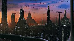 an image of a futuristic city at night