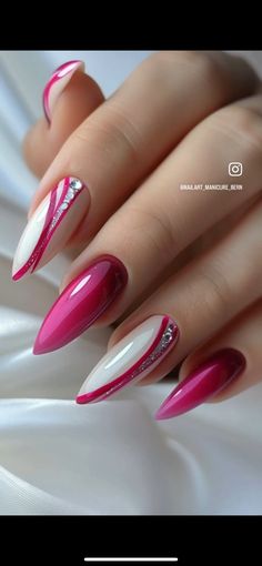 Almond Acrylic Nails Designs, Sassy Nails, Pointed Nails, Pretty Nail Art, Elegant Nails, Classy Nails, Fancy Nails, Chic Nails