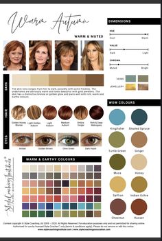 True Autumn Color Analysis, Warm Autumn Color Palette Outfit Ideas, Warm Autumn Color Analysis, Warm Autumn Color Palette Hair, True Autumn Hair Color, Warm Autumn Makeup, Warm Autumn Hair Color, Autumn Color Analysis, True Autumn Color Palette