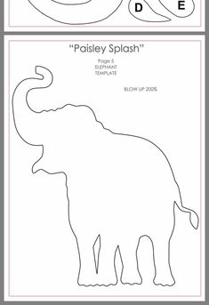 an elephant cut out from paper with the words paisley splash in it's center