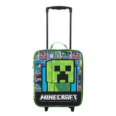 Embark on your travels with this Minecraft 4-piece travel set, perfect for fans of the popular game. This set includes a 14” pilot case featuring a Creeper image against an all-over print of Minecraft characters and items, a duffel bag with a matching design in both color and black-and-white, a utility kit, and a Creeper face luggage tag. Made from durable 600D materials, this set is designed for easy care and long-lasting use, ensuring your belongings stay safe and organized. Portable Cases For Travel And Back To School, Themed Travel Bags For Back To School, Themed Multicolor Travel Bag, Themed Travel Bag With Case Included, Minecraft Characters, Matching Design, Travel Set, Popular Games, Creepers