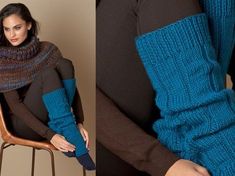 Garder les jambes au chaud, c'est facile il suffit de tricoter ces belles jambières en côtes fantaisie. A découvrir les explications de la cape courte... Diy Textiles, Boot Cuffs, Diy Crochet, Leg Warmers, Knitting Projects, Ponchos, Knitted Scarf, Porter, Sweater Dress