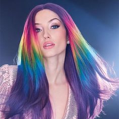 Galaxy Hair Color, Exotic Hair, Vivid Hair, Sew In Hair Extensions, Galaxy Hair, Dramatic Hair