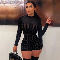 Because image is everything. Women's Winter Fashion Printed Pattern Long Sleeve Streetwear Romper #Ialwayslooksexy #headturner #imtoosexy #getyoursexyon #styleiseverything Black Long Sleeve Jumpsuits And Rompers For Fall, Black Long Sleeve Bodysuit For Winter, Trendy Long Sleeve Bodysuit For Night Out, Black Mini Length Bodysuit For Party, Trendy Fitted Long Sleeve Jumpsuits And Rompers, Black Long Sleeve Jumpsuits And Rompers For Spring, Black Jumpsuits And Rompers For Fall, Trendy Fitted Long-sleeve Jumpsuits And Rompers, Spring Long Sleeve Jumpsuits And Rompers For Night Out