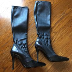 Versace Vintage Leather Boots . Stretch Slips On . Kept Safe And Clean . Leather Stilettos Heel Pointy Front . Leather Stilettos, Vintage Leather Boots, Versace Vintage, Versace Shoes, Shoes Heels Boots, Vintage Leather, Shoes Women Heels, Leather Boots, Heeled Boots