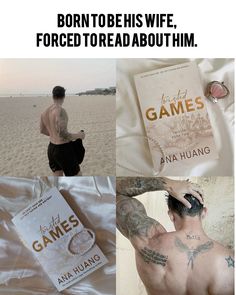 a man standing on top of a beach next to a book