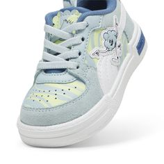 Step Into The Sweet Universe Of Puma X Trolls. The Newest Collection Is Inspired By The Beloved Characters, Vibrant Colors And Positive Vibes. Featuring Candy-Colored Graphics, Trolls-Tastic Details And Comfy Fits, These Styles Are Here To Stay. This Toddlers' Version Is Inspired By The Puma California Style, Released In The 1980S, And Features A Trolls Badge And A Tongue Label Representing Branch. Features & Benefits Kinderfit®: Puma's Removable Sockliner For Kids' Styles Details Regular Fitsynthetic Uppersuede Overlaysmesh Liningelasticated Closurerubber Outsoleswirls All-Over-Print On The Quarter And The Vamppuma Toddlers: Recommended For Toddlers Between 0 And 4 Years | Rainbow Shoes, Fenty X Puma, Toddler Sneakers, Sneakers Puma, Kids Styles, Puma X, California Style, Colour Combination, The Vamps