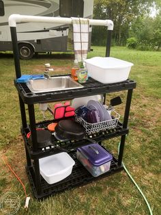 an outdoor camping sink with the words build your own camping sink