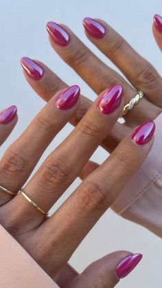 Pink Chrome Nails, Nagel Tips, Fire Nails, Dream Nails, Funky Nails, Short Acrylic Nails, Best Acrylic Nails, Chrome Nails, Cute Acrylic Nails