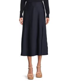 Antonio Melani Blakely Satin Skirt | Dillard's Chic Satin A-line Skirt, Chic A-line Satin Skirt, Satin Lined Workwear Maxi Skirt, Satin Lined Maxi Skirt For Work, Silk A-line Skirt, Relaxed Satin Skirt For Fall, Evening Satin Knee-length Skirt, Formal Knee-length Satin Skirt, Formal Satin Knee-length Skirt