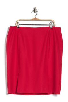 A chic solid pencil skirt is a classic addition to your workwear look. Red Midi Pencil Skirt For Work, Chic Red Pencil Skirt For Work, Elegant Red Pencil Skirt For Work, Red Lined Pencil Skirt For Office, Red Pleated Skirt For Work, Red Pencil Skirt For Formal Occasions, Red Formal Pencil Skirt, Chic Calvin Klein Skirt For Workwear, Chic Calvin Klein Skirt For Work