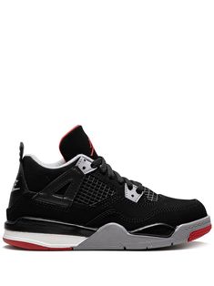 Jordan 4 Retro Bred, Red And Black Shoes, Jordan Collection, Kids Jordan, Sneakers Jordans, Jordan Shoes Retro, Shoes Sneakers Jordans, All Nike Shoes