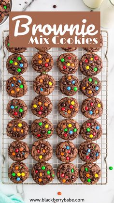 brownie cookies, brownie mix cookies Brownies With M And Ms, Bake Sale Favorites Simple, Brownie M&m Cookies, Easy Brownie Mix Cookies, Brownie Monster Cookies, Brownie Cookies With M&ms, Pillsbury Brownie Mix Cookies, M&m Brownies Easy, Brownie Box Mix Cookies