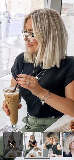 Subtle A Line Haircut, Blonde Lob Hair 2023, Safe Haven Haircut, Mid Length Short Hair Straight, Low Stacked Bob Haircut, Neckline Haircut For Women, Blonde Bobs 2023, Ashy Blonde Lob, Edgy Professional Hair