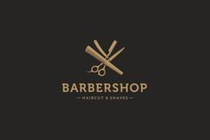 barber shop logo with scissors and combs