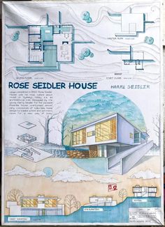 a diagram of the rose seidler house in harrah, california is shown