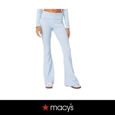 in stock Light Blue Mid-rise Bottoms For Fall, Mid-rise Light Blue Bottoms For Fall, Trendy High Stretch Blue Pants, Stretch Light Blue Bottoms For Fall, Blue Fitted Bottoms For Fall, Fitted Blue Bottoms For Fall, Blue High Stretch Wide Leg Bottoms, Blue Stretchy Wide Leg Bottoms, Blue High Stretch Wide Leg Pants