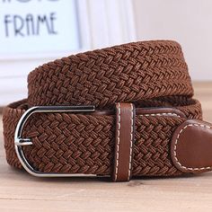 Pattern Type: GeometricBelts Material: Canvas, Fabric SKU: 77986 Casual Brown Belts For Summer, Casual Brown Summer Belts, Casual Brown Belt For Fall, Luxury Belts For Men, Elastic Waistband Jeans, Mens Belts Casual, How To Wear Sneakers, Luxury Belt, Luxury Belts