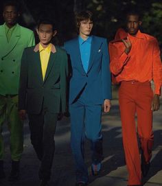 LOUIS RUBI on Instagram: “Color paint power suit... photo by @carlijnjacobs styled by @imruh with @paulgiahm @rayan_lmre for @heromag” Zoot Suit, Night Work, Power Suit, Performance Artist, Color Paint, Day To Night, The Drama