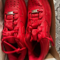 Brand New Nike Air Force 1 In Red. Fourth Of July Release Sneakers. Boys 5 Women 7. Comes From Smoke Free Home.Obo. No Low Ballers Please. Red Perforated Sneakers For Streetwear, Red Nike Slip-on Sneakers, Nike Red Slip-on Sneakers, Red Casual Sneakers With Perforations, Casual Red Sneakers With Perforations, Casual Red Perforated Sneakers, Red High-top Sneakers With Perforations, Red Synthetic Sneakers With Perforations, Nike Red Shoes