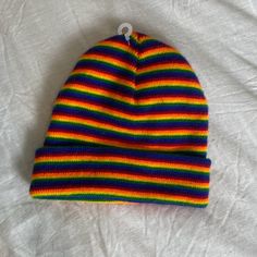 Brand New Striped Beanie Hat With Tag Still Attached! Urban Outfitters Casual Hats, One Size Fits Most, Casual Urban Outfitters Hat One Size, Multicolor Warm Casual Beanie, Trendy Multicolor One Size Beanie, Casual Multicolor Warm Beanie, Casual Hats From Urban Outfitters, One Size Fits Most, Warm Multicolor Casual Beanie, Casual Hats By Urban Outfitters, Trendy Multicolor Knitted Beanie