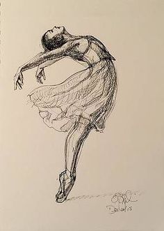 a drawing of a ballerina in motion