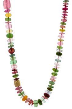 Leigh Maxwell mixed gemstone bead necklace in yellow gold. These pebble-like beads highlight a rainbow of gemstones including tourmaline and aquamarine. The spontaneous arrangement gives these them a casual feel. Two 18K yellow gold beads are nestled among the gemstones. A toggle finishes the necklace. It can be worn w Luxury Colorful Beaded Necklaces, Luxury Beaded Chain Necklace, Luxury Gold Beaded Fusion Necklaces, Luxury Multicolor Beaded Necklaces With Spacer Beads, Luxury Artisan Necklaces With Colorful Beads, Tourmaline Beads Necklace, Multicolor Tourmaline Natural Stones Gemstones, Lux Jewelry, Beautiful Baubles