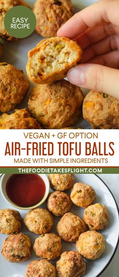 vegan and gf option air fried tofu balls made with simple ingredients