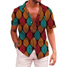 PRICES MAY VARY. Comfortable Material: casual african shirt are made of premium 95% polyester and 5% spandex material, which is soft, comfortable, and has an excellent touch when worn. Multiple Sizes: african traditional clothes come in a variety of sizes, from S to 3XL. No matter what your body type is, you can find a african shirt that fits you perfectly and looks great on you. Multi Occasion: male african print shirts are perfect for themed parties, African festivals, beach vacations, and eve Mens African Print Shirts, Shirt For Men African Print, African Button Down Shirt Men, Mens Dashiki, Ankara Male Shirts, Short Sleeve Dashiki Shirt, African Dashiki Shirt, Dashiki Outfit, African Shirt