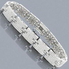 Men Diamond Bracelet White Gold 14K 4.95 Carats Diamond Jewelry Mens Bracelet Mens Link Bracelet, Gents Bracelet, Mens Diamond Jewelry, Mens Bling, Mens Diamond Bracelet, Expensive Jewelry Luxury, Bracelets Design, Mens Bracelet Silver, Expensive Jewelry