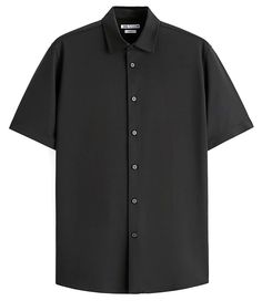 ZARA, 'Slim Fit High S-t-r-e-t-c-h Shirt' Men's Designer Short Sleeve Button-Front Shirt Slim fit shirt made of high-stretch, wrinkle-resistant fabric. Spread collar and short sleeves. Front button closure. Size: SMALL [Men's US; Slim Fit; chest: 35" - 38" (89-97 cm)]. Color: Black (800). Material: 85% Polyamide, 15% Elastane. Machine wash. Imported. BRAND NEW with original tags. Zara SA is a Spanish apparel retailer based in Arteixo in Galicia, Spain. The company specializes in fast fashion, an Galicia Spain, Designer Shorts, Slim Fit Shirt, Short Shirts, Button Front Shirt, Short Sleeve Button Up, Zara Black, Fast Fashion, Black Shorts