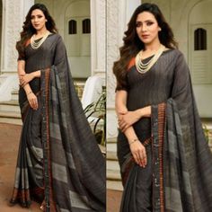 Grey colored saree is made from art silk fabric which is highlighted with beautiful printed work as shown. comes along unstitched art silk (silk blend) blouse which you can customise as per your design/style. Occasion - You can wear this saree for festive and functions. Note:- The actual product may differ slightly in color and design from the one illustrated in the images when compared with computer or mobile screen. Bollywood Style Digital Print Pre-draped Saree For Diwali, Bollywood Style Saree With Printed Border And Semi-stitched Fit, Designer Digital Print Saree For Eid, Bollywood Style Semi-stitched Saree With Printed Border, Bollywood Style Blouse With Printed Border For Navratri, Bollywood Style Unstitched Blouse For Diwali, Unstitched Digital Print Saree For Eid, Bollywood Style Digital Prints For Diwali With Unstitched Blouse, Festive Digital Print Saree For Eid