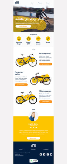 an image of a web page with different types of bikes on the front and back