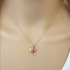 Description: 14k Solid Gold Mini Dolphin Pendant Dainty Necklace Item No.: 0.81/6814 Metal Type: 14k Solid Gold, Not Filled Or Plated Metal Color: Yellow Gold Measurement: 16"-18" Adjustable Length Chain. Est. Weight: 1.77 Grams. (0.81 Gr Pendant + 0.96 Gr. Chain) Brand New. Hallmarked Yellow Gold Birthstone Necklace Gift, Yellow Gold Diamond Necklace With Birthstone, Valentine's Day Yellow Gold Birthstone Necklace, Gold Plated Yellow Gold Birthstone Pendant Necklace, Yellow Gold Plated Birthstone Pendant Necklace, Yellow Gold Gemstone Charm Necklace For Anniversary, Gold Gemstone Diamond Necklace For Anniversary, Gold Diamond Necklace With Gemstone For Anniversary, Yellow Gold Birthstone Necklaces For Valentine's Day