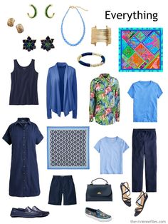 Hiking Hair, Blue Wardrobe, Spring Summer Capsule Wardrobe, Navy Base, Travel Clothes, Summer Capsule