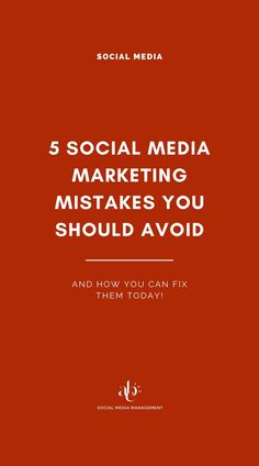 a red cover with the words social media marketing and how you can fix them today