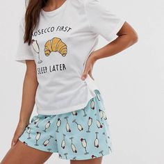 Nwt Asos “Prosecco First, Sleep Later” T-Shirt And Shorts Pajama Set. Short-Sleeved Tee. Elasticized Waistband On Shorts. New With Tags. No Trades | No Paypal | No Holds | No Modeling. Offers Welcome Through The Offer Button Only. White Summer Sleep T-shirt, Casual White T-shirt For Pajama Party, Casual T-shirt With Letter Print For Pajama Party, White Summer T-shirt For Sleep, Summer Letter Print Sleepwear With Crew Neck, Casual Cotton T-shirt For Pajama Party, Summer Graphic Print T-shirt For Pajama Party, Casual Graphic Print T-shirt For Pajamas, Casual T-shirt With Graphic Print For Pajama Party