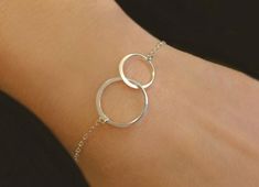 Sister Bracelet Gift - Sister in Law Gift - Infinity Bracelet Gold Infinity Earrings, Eternity Bracelet, Hammered Silver Jewelry, Mother Daughter Bracelets, Infinity Earrings, Sister Bracelet, Sister Jewelry, Infinity Jewelry, Circle Bracelet