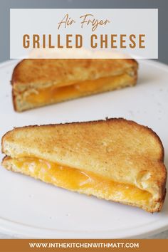 Plate with an air fryer grilled cheese sandwich. Air Fryer Grilled Cheese, Making Grilled Cheese, Cooks Air Fryer, Cold Sandwiches, Best Grilled Cheese, Grilled Cheese Sandwiches, Air Fryer Oven Recipes, Gourmet Burgers