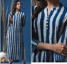 Kurty Pattern, Indigo Block Print, Neck Patterns, New Kurti Designs, Choli Blouse, Simple Kurta Designs, Designer Kurti Patterns, Kurti Patterns, Simple Kurti Designs